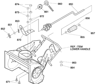 Chute Control Rod Assembly Diagram and Parts List for 620000X30NC 2004 Briggs and Stratton Snow Blower